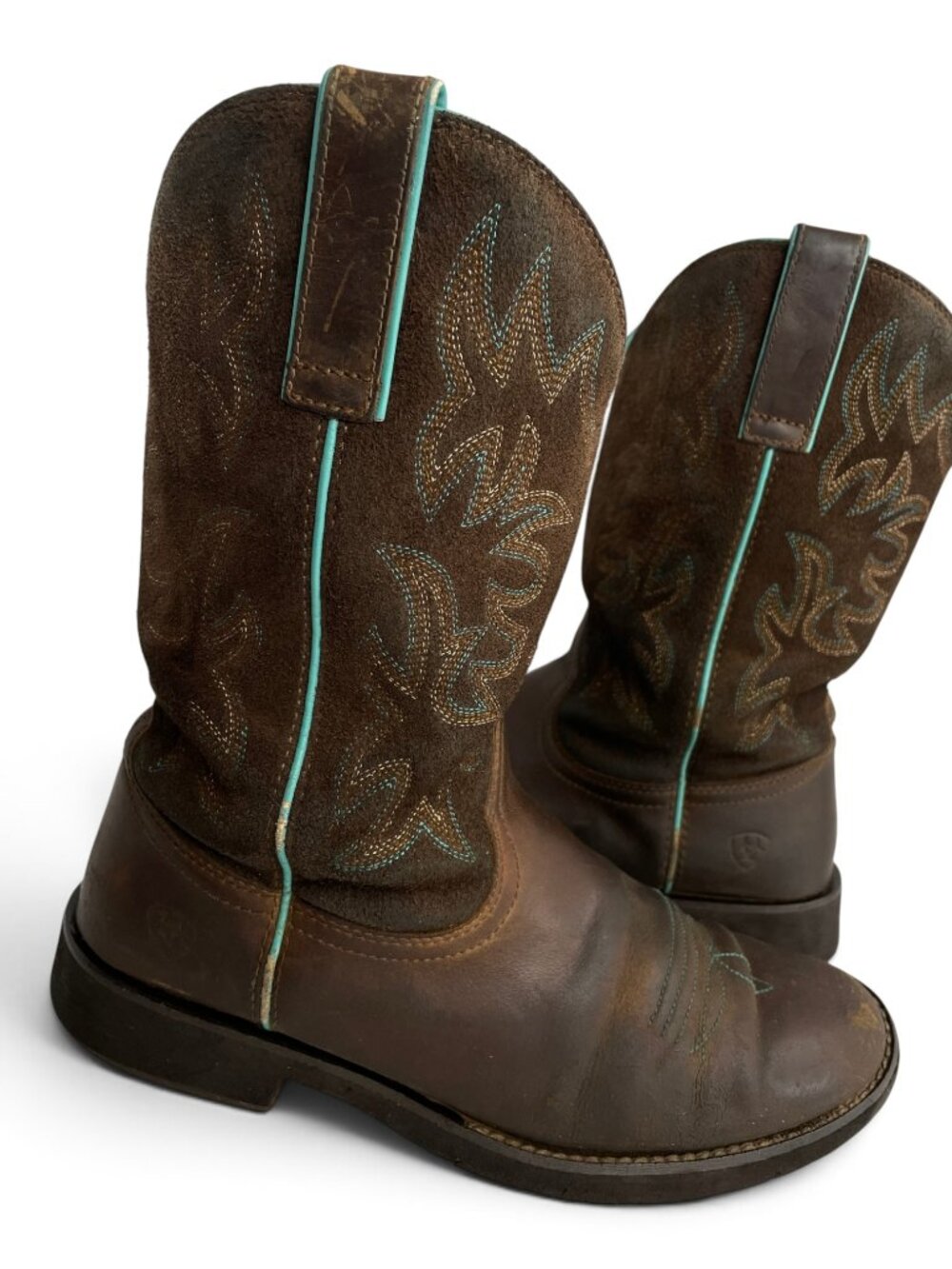 Ariat Delilah Western Cowgirl Boots Distressed Brown Leather Women's Size 9.5 B